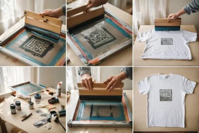 Cara sablon manual pemula dengan alat screen, rakel, tinta sablon, dan proses mencetak desain pada kain secara manual
