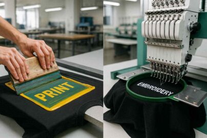 proses sablon kaos dibandingkan dengan bordir