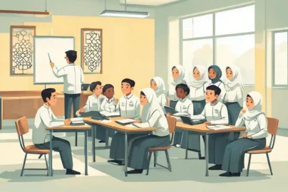 Siswa SMP Islam akreditasi A Jogja belajar aktif dalam kelas modern bernuansa islami