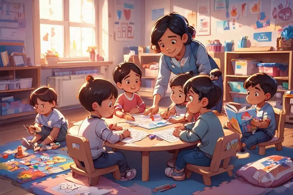 ilustrasi anak belajar di tk favorit dengan metode belajar aktif