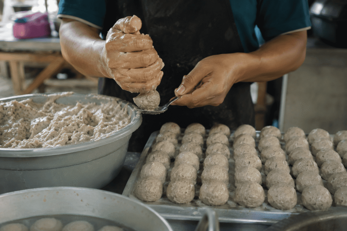 cara mencetak bakso rapi