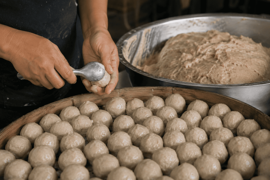 hasil bakso lebih seragam