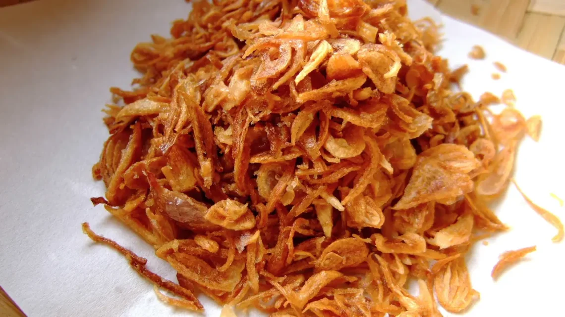 ketebalan bawang untuk digoreng