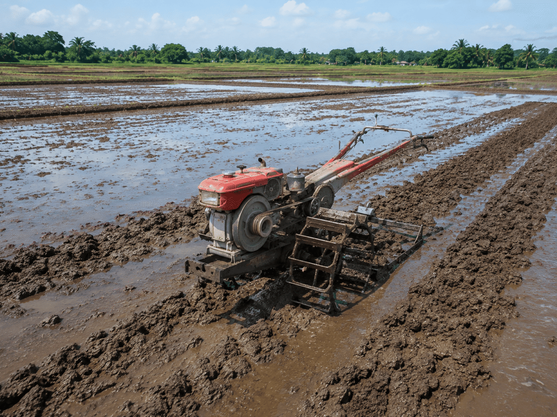 cara mengolah tanah sawah