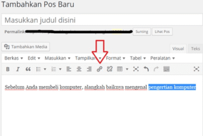 Cara Pasang Link di Artikel