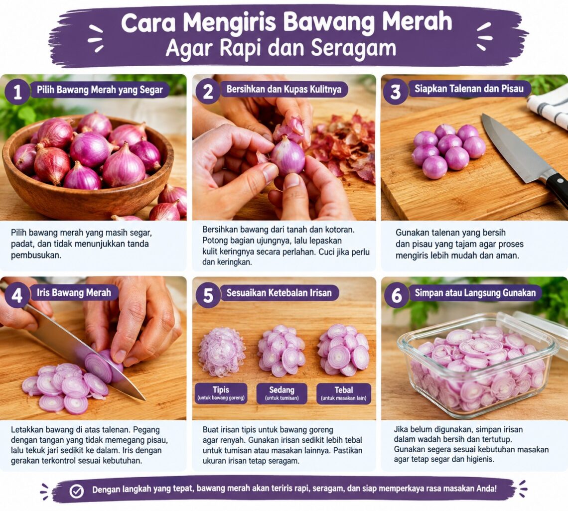 ketebalan bawang untuk goreng