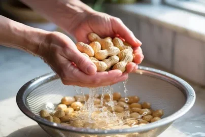 cara membersihkan kacang tanah