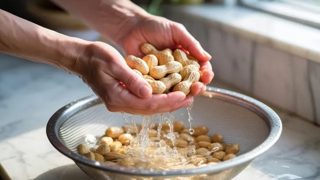 cara membersihkan kacang tanah